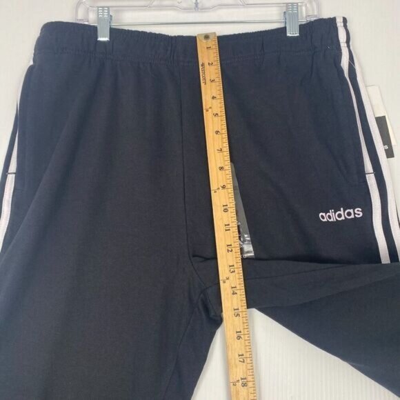 adidas Mens Essentials 3-stripes Fleece Jogger Pant Black White Size XL New - Picture 3 of 16